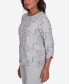 ფოტო #3 პროდუქტის Casual Fridays Women's Diagonal Textured Crew Neck Top