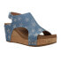 Фото #2 товара Corkys Carley Patriotic Studded Wedge Womens Blue Casual Sandals 30-5316-LBDS