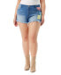 Фото #1 товара Trendy Plus Size Hug Me High-Rise Patchwork Jean Shorts