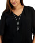 Фото #3 товара Plus Size Flutter-Sleeve Necklace Top, Created for Macy's