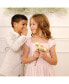 ფოტო #8 პროდუქტის Girls' Cap Sleeve Special Occasion Sateen Flower Girl Dress with Embroidered Hem, Toddler