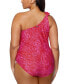 ფოტო #2 პროდუქტის Trendy Plus Size Marita One-Shoulder One-Piece Swimsuit