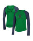 ფოტო #1 პროდუქტის Women's Green Notre Dame Fighting Irish Gameday Mesh Performance Raglan Hooded Long Sleeve T-shirt