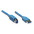 Фото #6 товара Techly ICOC-U3-AB-005-BL - 0.5 m - USB A - USB B - USB 3.2 Gen 1 (3.1 Gen 1) - 5000 Mbit/s - Blue