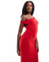 Фото #2 товара ASOS DESIGN off shoulder softline midi dress in red