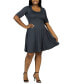 Фото #2 товара Plus Size Knee Length Dress