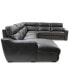 Фото #5 товара Gabrine 6-Pc. Leather Sectional with 2 Power Headrests & Chaise, Created for Macy's