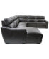 Фото #9 товара Gabrine 6-Pc. Leather Sectional with 2 Power Headrests & Chaise, Created for Macy's