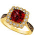 Pomegranate Garnet (2-3/4 ct. t.w.) & Diamond (1/2 ct. t.w.) Halo Ring in 14k Gold