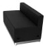 Фото #2 товара Hercules Alon Series Black Leather Loveseat With Brushed Stainless Steel Base