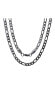 ფოტო #1 პროდუქტის Men's black IP Plated Stainless Steel Figaro Chain Link Necklaces