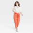 Фото #2 товара Women's High-Rise Tapered Ankle Tie-Front Pants - A New Day Orange 6