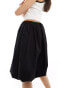 ASOS DESIGN cotton bubble midi skirt in black Черный, 34 - фото #2