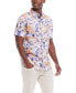 Men's Short Sleeve Print Linen Cotton Shirt