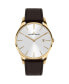 ფოტო #1 პროდუქტის Women's London Watch with Leather Strap, Solid Stainless Steel IP Gold, 1-2122