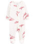 Baby Whale Print Zip-Up PurelySoft Sleep & Play Pajamas 3M