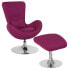 Фото #3 товара Egg Series Magenta Fabric Side Reception Chair With Ottoman