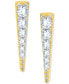 ფოტო #3 პროდუქტის Diamond Graduated Spear Earrings (1/5 ct. t.w.) in 14k Gold-Plated Sterling Silver