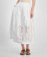 ფოტო #1 პროდუქტის Women's Cotton Eyelet-Border A-Line Skirt