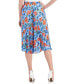 ფოტო #2 პროდუქტის Women's Floral Printed Elastic-Waist Pull-On Pleated Midi Skirt
