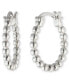 ფოტო #1 პროდუქტის Small Beaded Hoop Earrings in Sterling Silver, 0.63"