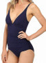 Фото #2 товара Tommy Bahama 256091 Women Over-the-Shoulder V-Neck One-Piece Swimsuit Size 8