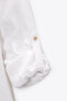 Roll-up sleeve linen blend shirt