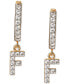ფოტო #19 პროდუქტის Cubic Zirconia Initial Dangle Hoop Earrings in 18k Gold-Plated Sterling Silver, Created for Macy's
