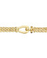 ფოტო #2 პროდუქტის Black Spinel Horseshoe Clasp Panther 17" Collar Necklace in 14k Gold-Plated Sterling Silver