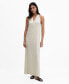 ფოტო #1 პროდუქტის Women's V-Neckline Linen Dress