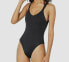 Фото #1 товара Vitamin A 269028 Women's Solid Black Stretch One Piece Swimsuit Size 14