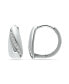 Cubic Zirconia Huggie Hoop Earrings, Sterling Silver or 18K Gold over Silver