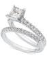 ფოტო #1 პროდუქტის Diamond Princess-Cut Bridal Set (1-1/2 ct. t.w.) in 14k White Gold