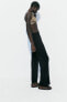 Фото #4 товара Трикотажные брюки прямого кроя в рубчик ZARA