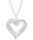 Фото #1 товара Macy's diamond Heart Pendant 18" Necklace (1/2 ct. t.w.) in 10k White, Yellow or Rose Gold.