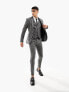 ASOS DESIGN wedding super skinny wool mix suit trousers in monochrome puppytooth