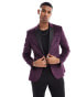 ASOS DESIGN skinny velvet blazer in plum