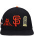 Men's Black San Francisco Giants Double City Pink Undervisor Snapback Hat