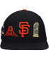 Men's Black San Francisco Giants Double City Pink Undervisor Snapback Hat - фото #4