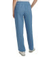 Women's Crepe Gauze Relaxed Straight-Leg Drawstring-Waist Pants