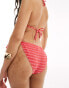 Фото #2 товара & Other Stories tie waist bikini bottom in pink stripe