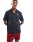 Hollister McLaren short sleeve back print shirt relaxed fit in washed black