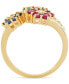 ფოტო #4 პროდუქტის Multi-Gemstone (1-3/8 ct. t.w.) Floral Ring in 14k Gold