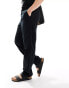 Фото #4 товара ASOS DESIGN relaxed linen trouser in black with elasticated waist