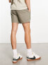 ASOS DESIGN slim chino shorts in shorter length in khaki