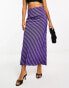 Фото #1 товара Glamorous midi slip skirt in purple optical print