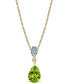 Фото #1 товара Macy's peridot (3/4 ct. t.w.) & Diamond Accent 18" Pendant Necklace in 14k Gold