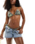 Фото #1 товара Stradivarius bikini top with twist strap in print