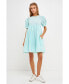 ფოტო #2 პროდუქტის Women's Puff Sleeve Babydoll Dress