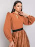 Фото #2 товара Женская блузка коричневая с длинным рукавом фонариком Factory Price
